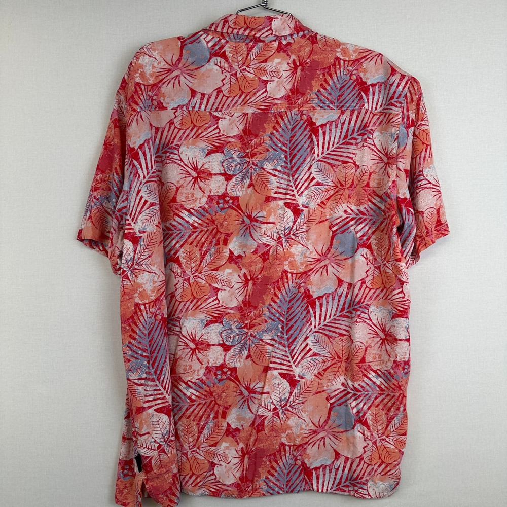Margaritaville Tropical Hibiscus Shirt Men's Large Red Excellent Rayon‎ - Picture 8 of 11